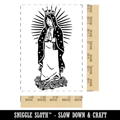 Virgen Maria De Guadalupe Virgin Mary Rectangle Rubber Stamp Stamping Crafting • $8.99