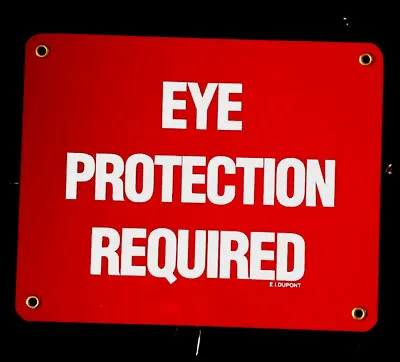 Vintage Safety Emergency Eye Protection Required Porcelain Sign Gas Oil • $49.99