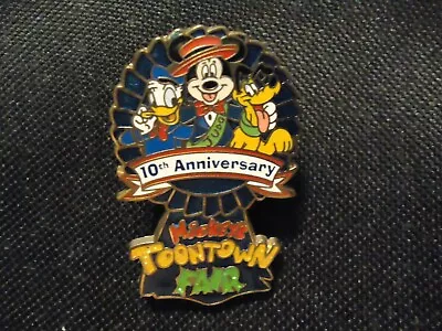 Disney Wdw Mickey's Toontown Fair 10th Anniversary Mickey Donald Pin Le 1500 • $29.99