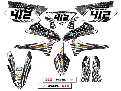 $169.99 • Buy 2008-2020 KLX 250 MERICA Grey Senge Graphics Kit Compatible With Kawasaki
