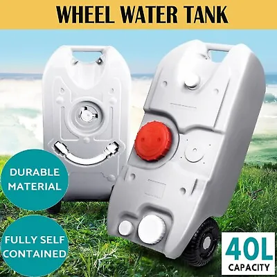 40L Wheel Water Tank Portable Outdoor Camping Caravan Storage Container Transpor • $249.99