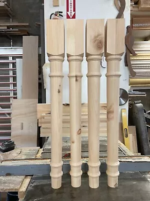 35''x 3 1/2'' Knotty Pine Wood Set Of 4 Table Island Legs Unfinished Vanity Legs • $260