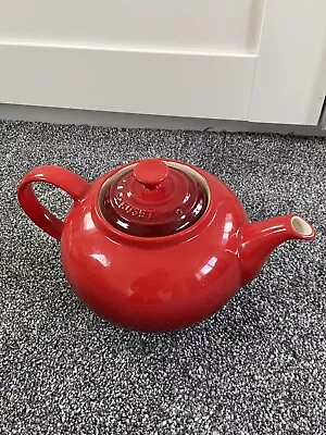 Le Creuset Stoneware Ceramic China Teapot Red Cerise Ombré 1.3L 1.4QT • £16