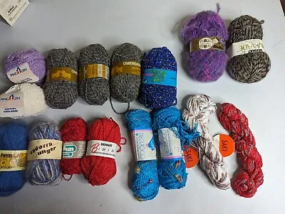 Vintage Mixed Yarn Lot Of 16 Saki Bernat Chanteline Penguin Etc  • $23.66