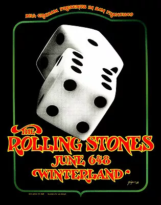 Rolling Stones Winterland Concert Poster 1972 A1 High Quality Canvas Art Print • $49.99