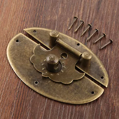 Retro Design Cabinet Wood Chest Jewelry Box Latch Hasp Lock Clasp Latch 63*42mm • $6.26