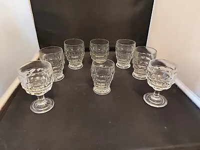 Liqueur/shots Glasses X 8 Clear Glass Jacobean Pattern - 6 Footed 2 Stemmed • £14.99