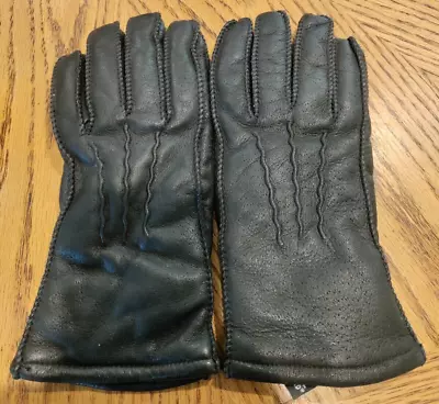 Eddie Bauer Thinsulate Deer Skin Black Gloves Men's M • $22.99