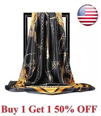 Women's Horse Hijab Scarf Silk Satin  Headscarf Shawl Scarfs 35  Neckerchief  • $7.99