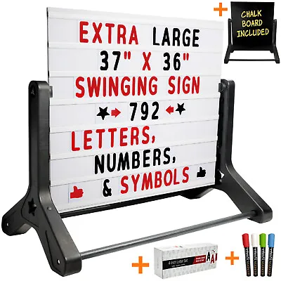 $243.25 • Buy Swinging Changable Message Sidewalk Sign: 37x36 Sign With 792 Sided Letters