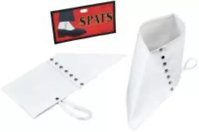 £5.49 • Buy White Gangster Spats 1920s Fancy Dress Costume Shoes Accessory Michael Jackson
