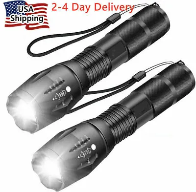 Super-Bright LED Tactical Flashlight 5 Modes Zoomable 2-Pack • $8.99