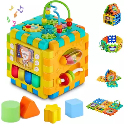 Activity Cube Baby Toys 6 In 1 Shape Sorter Early Development Educational Toy G • £28.99