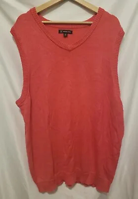 INC International Concepts Sweater Vest Men XXL Pink V-Neck Pullover Sheer • $9.99