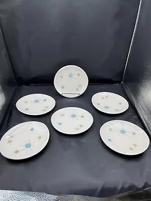 (5)  Franciscan STARBURST 6 1/2  Bread & Butter Plates  Atomic 1950's Retro • $75