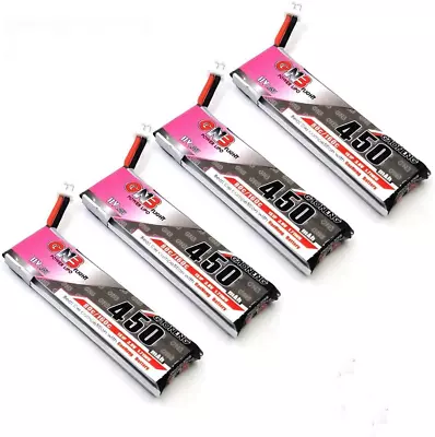 GNB 4pcs 450mAh 1S HV LiPo Battery JST-PH 2.0 3.8V 80C PowerWhoop MCPX Connec... • $26.90