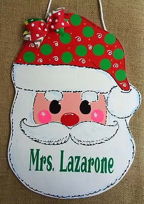 Personalized Name SANTA CLAUS Christmas SIGN Wall Door Hanger Plaque Winter • $13
