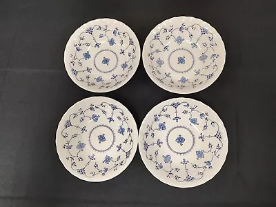 (4) Myott Finlandia Staffordshire Ware England Blue White 6 1/2  Cereal Bowls • $28.50