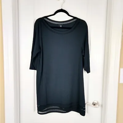 J. Jill Wearever Collection Dress Womens Size MP Black Cut Out Rayon Mini Dress • $24.95
