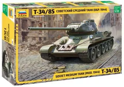 Zvezda 3687 T-34/85 (Mod. 1944) Soviet Medium Tank 1/35 Scale Model Tank Kit • £26.95