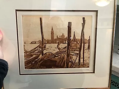 Venice Italy Lithograph Sepia Tone Signed And Numbered • $49.99