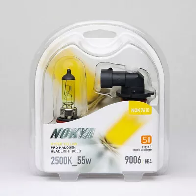 9006/HB4 Headlight Bulbs Nokya Hyper Yellow 2500K 55W (Stage 1) NOK7610 • $20.16