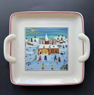 Villeroy & Boch Naif Christmas 8  Square Handled Cookie Snack Plate Luxembourg • $35