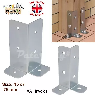 £5.97 • Buy Galvanised Bolt Down BASE POST SUPPORT ONE CORNER Fence Foot Base Bracket