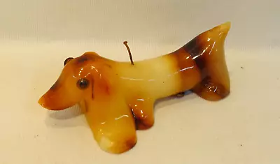 SCARCE Vintage Retro Dog Shaped Wax Candle Dachshund Wiener Dog  9  Long - FUN! • $25.37