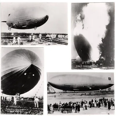 The Hindenburg Zeppelin At Lakehurst 4 X RP Postcards Unused • £5.99