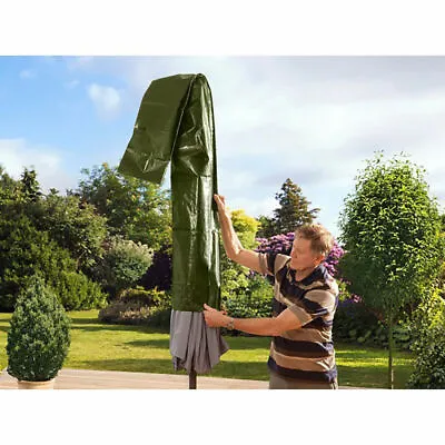 £4.99 • Buy Large Heavy Duty Green Waterproof Garden Furniture Parasol Umbrella Cover Patio