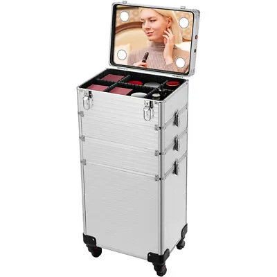 Professional Rolling Makeup Train Case Cosmetic Trolley Makeup Storage Organizer • $94.99