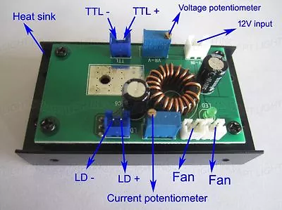 445nm 450nm 1W/2W/3.8W Blue Laser Module Power Supplier Driver 12V/TTL/heat Sink • $35.95