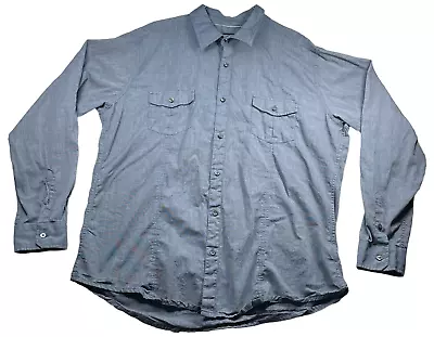 J. Ferrar Button Down Shirt Mens Size XXL Blue Long Sleeve Casual Cotton • $9.53