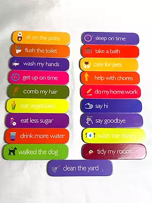 Chore Chart Magnet Replacement Lot Of 19 Pets Hygiene Homework Yard Reward  S3 • $7.95