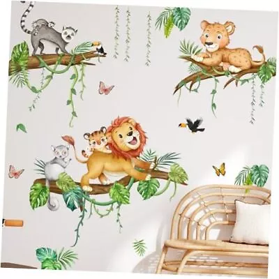 Jungle Animals Climbing Tree Wallecals Monkey Lion Koala Tiger Wall Stickers D • $14.91