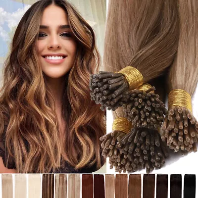 AAAAA+ Russian 1g Pre Bonded Stick Tip I Tip 100% Remy Human Hair Extensions AAA • $28.15