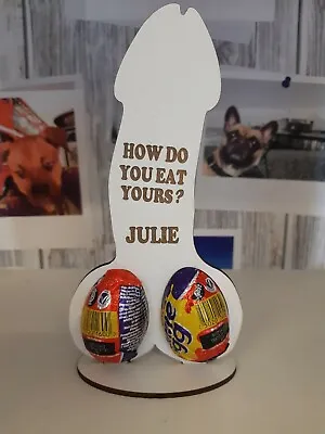 Personalised Creme Egg Willy Rude Naughty Novelty Joke Easter Birthday WHITE • £4.50