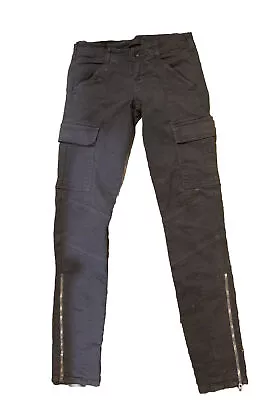 J BRAND Houlihan Stretch Cargo~Sz 25~Sharkskin~Low Rise~FlapPocket~Zip Ankle • £40.51