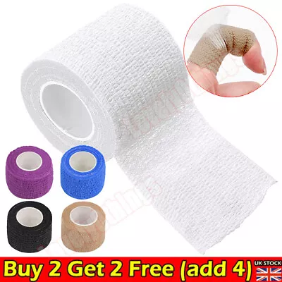 Self Adhesive Cohesive Bandage Medical Ankle Wrist First Aid Tape Wrap Sports UK • £1.26