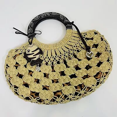 Brighton Josephine Macramé Leopard Print Fish Charm Crochet Purse Bag Weavers • $69.98