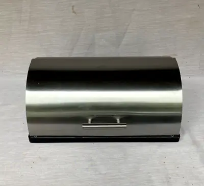 Stainless Steel Bread Box Holder Roll Up Top Lid Bread Bin Container - Nice!! • $25