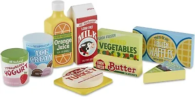 Melissa & Doug Wooden Fridge Food Set - Play Kitchen Fun For Grandkids! • $24.99