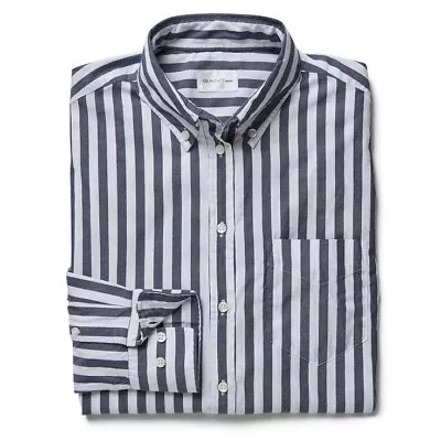 £73.15 • Buy GANT RUGGER Men's Black Grey Dreamy Oxford Shirt 344957 Size M NWT