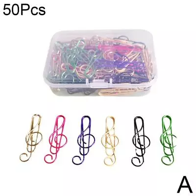 50Pcs Metal Music Note-Shaped Paper Clips Bookmark Binder Office School Supplies • $4.54