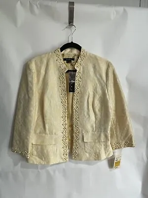 ECI New York Open Sequin Jellow Blazer Size 14 Jacket • $59.99