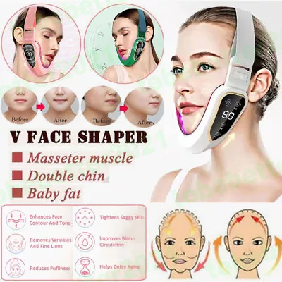 V Face Lift Vibration Massager Beauty Belt LED Photon Therapy Slimming Devices • $21.59