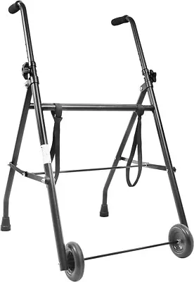 Folding Walking Frame With Wheels Mobility Walker Adjustable Zimmer Frame • £37.99