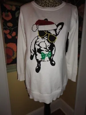 Womens  S M L Xl Xxl Maternity Christmas Frenchie Bulldog Sweater Nwt Free Ship  • $18.80