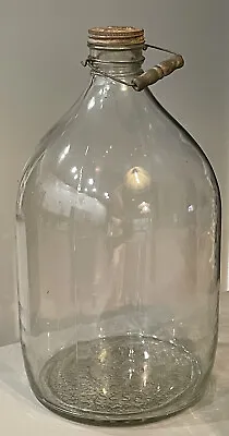 Vintage Owens Illinois 5 Gallon Glass Jug Stamped 5232 Wood Handle Screw On Lid • $175